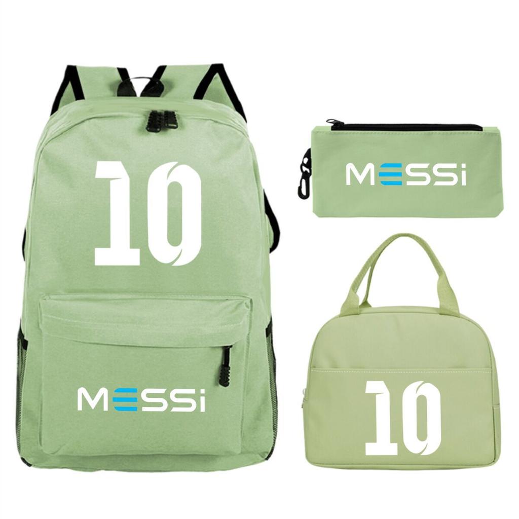 Football Star Peripheral Printed Backpack, Primary And Secondary School Children'S Three-Piece Simple Schoolbag