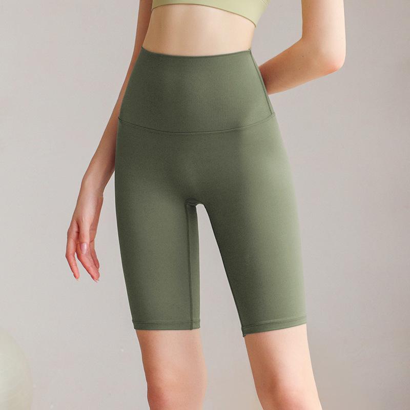 Sports Shorts, Yoga Five-point Pants, Women's High Waist, Hip Lift, Tight Body Wear, Fitness Pants, Running Cycling Pants, Nylon