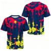 Men's T-shirt Round Neck Short Sleeved Color Printed Tennis Running Casual and Comfortable Outdoor Sportswear Top