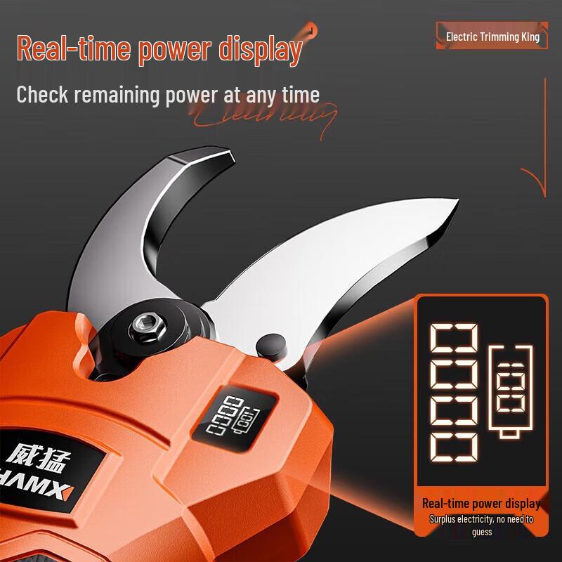 Mighty Rechargeable Electric Pruning Shears with LCD Display CN plug (adapter included)