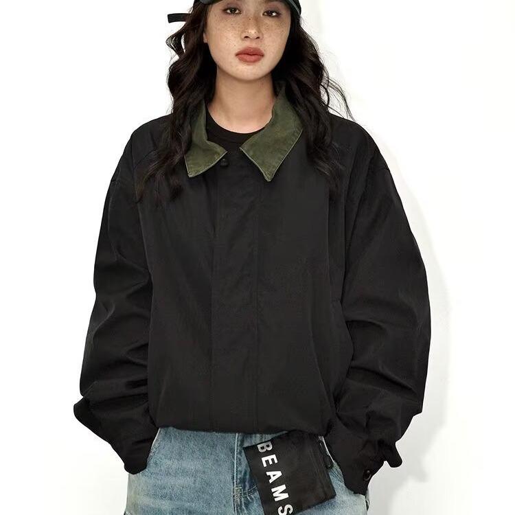 2025 Unisex American-Style Loose Casual Lapel Jacket - Spring/Autumn Trend XL чёрный