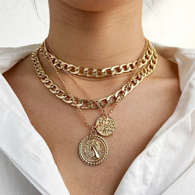 17 km Stylové Stylové Asymetrické Zámek Náhrdelníky Twist Zlatá Barva Tón Barvy Robustní Tlustý Dámský Zámek Choker Řetěz Náhrdelníky Sběr Sběr