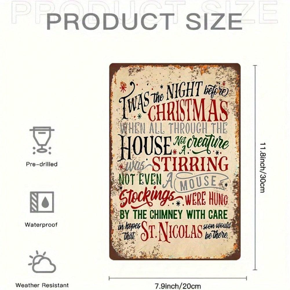 

Vintage Santa Metal Wall Art Rustic Christmas Decor Indoor Outdoor Holiday Sign разноцветный