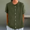 Summer Stand Collar Button Decoration Pure Color Short-sleeved Women's T-shirts