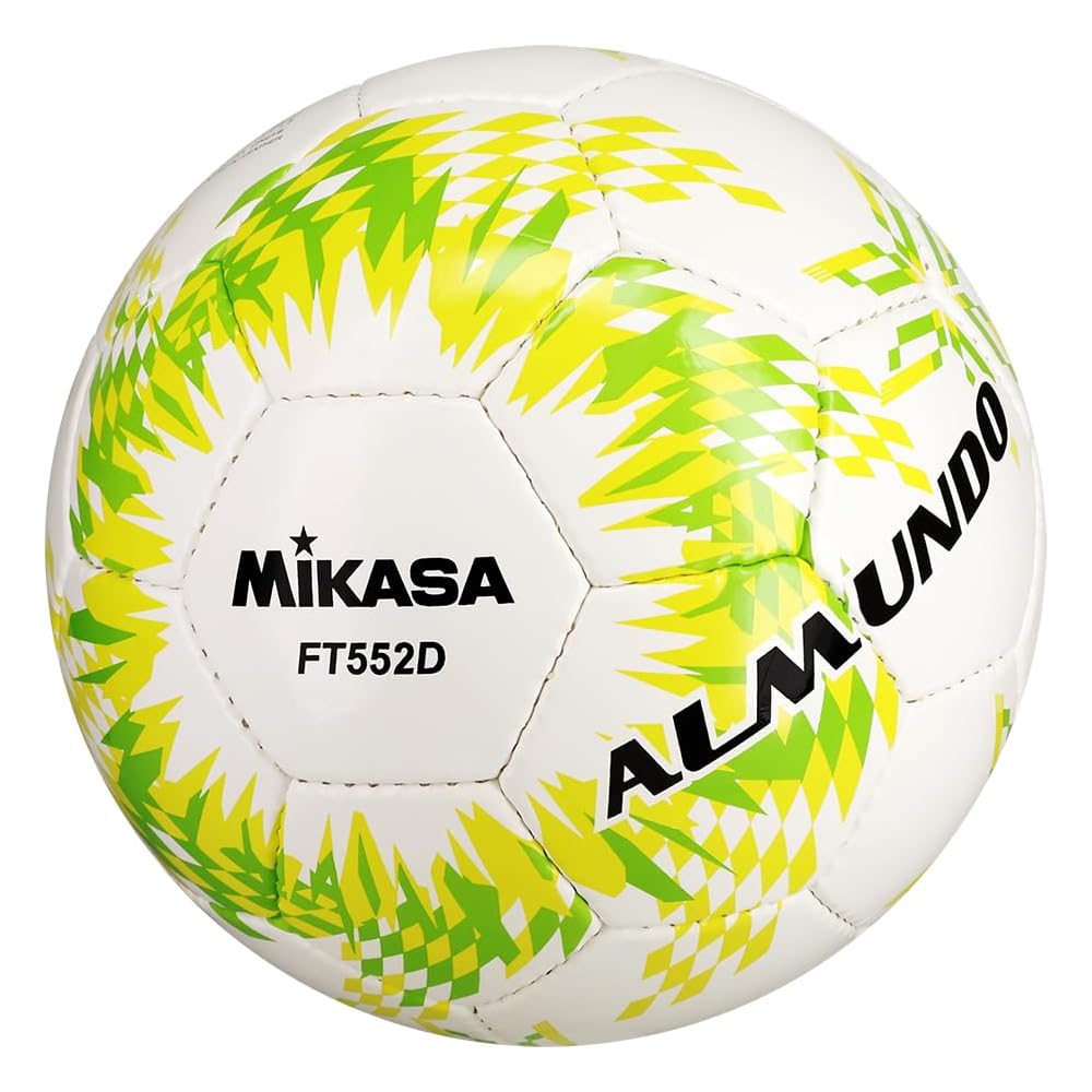 Mikasa Almundo Soccer Ball Size 5 Hand-Stitched Yellow Light Green Certified by Japan Football Association