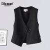 Siboisha Women's V-Neck Irregular Single-Breasted Vest
