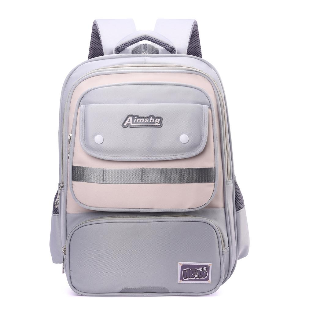 School bag color matching backpack primary school students large capacity fifth and sixth grades fashion lightweight versatile backpack