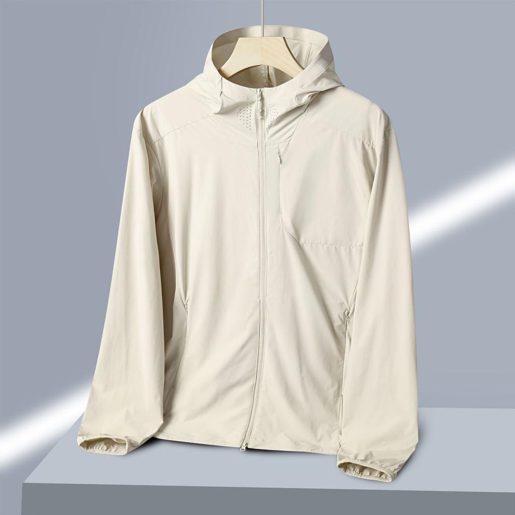 1011 new summer cool ice silk sunscreen clothing women's hooded UV protection sunscreen clothing men's upf10 + skin clothing