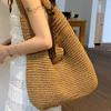 Summer paper handmade straw woven bag large capacity leisure beach bag daily commute vacation travel shoulder bag