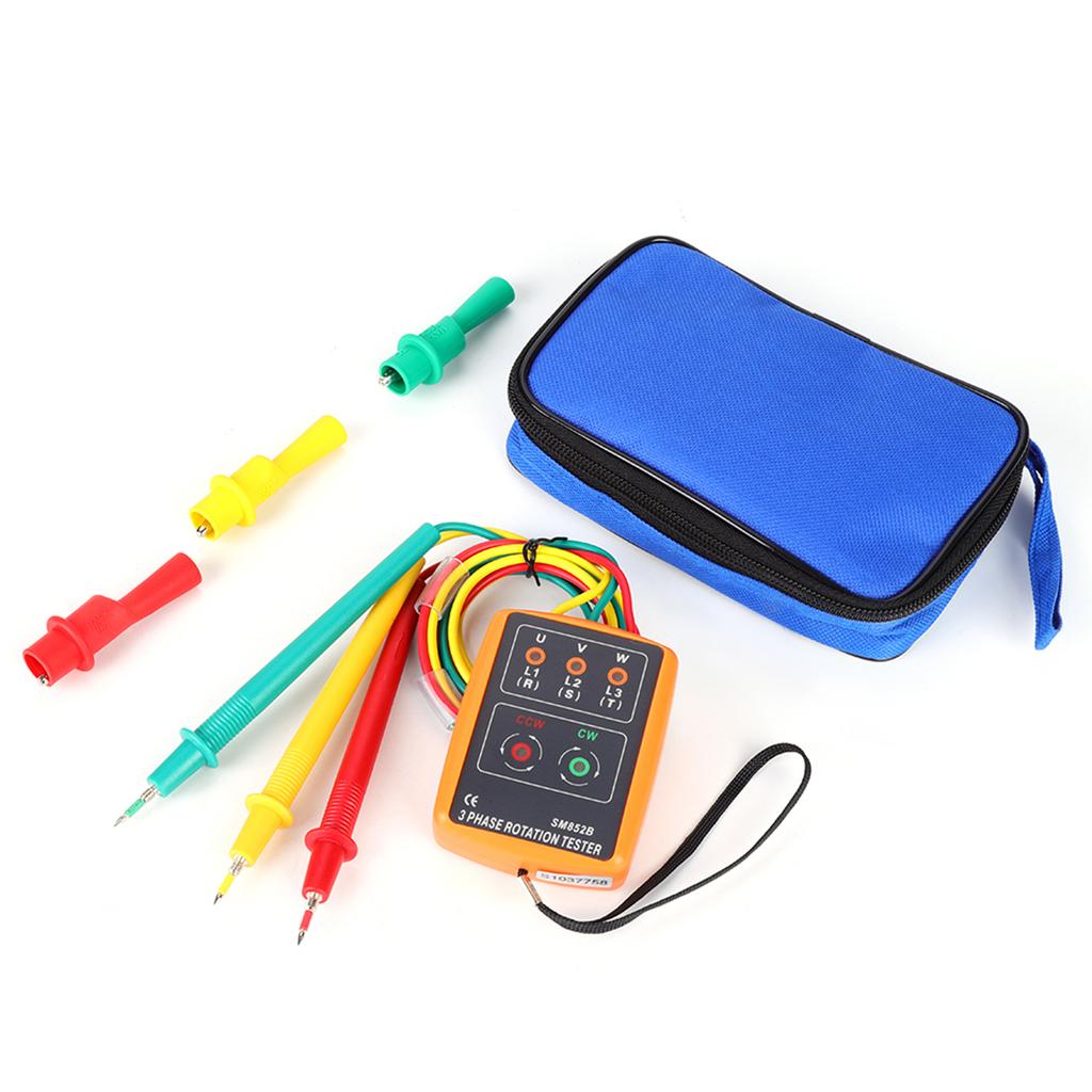 SM852B 3-fas 60V~600V AC Sekvensordning Rotationsriktningsindikator Testare 20Hz400Hz