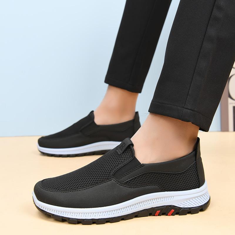 Breathable Men's Vulcanized Shoes, Summer Mesh Breathable Hiking Shoes, Comfortable Travel Shoes Suitable for Outdoor Activities