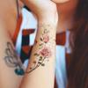 2 Stück Blumenarm Tattoo, großes Rosenblüten Tattoo, Rose Temporäres Tattoo Frau, Rose Temporäres Blumen Tattoo Design, Rosen Tattoo für die Brust der Frau