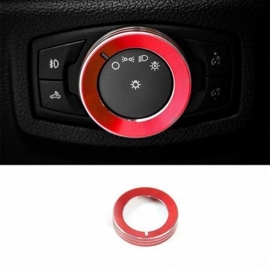 Red Aluminum Function Control Button Button Trim 1PCS For Ford Mustang 2015-