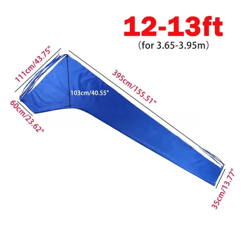 Blue 210D Waterproof Mainsail Boom Cover, Boat Cover, Anti UV Windproof Sunshade Sail Cover Anti Scratch Dustproof Cover 3m/3.5m
