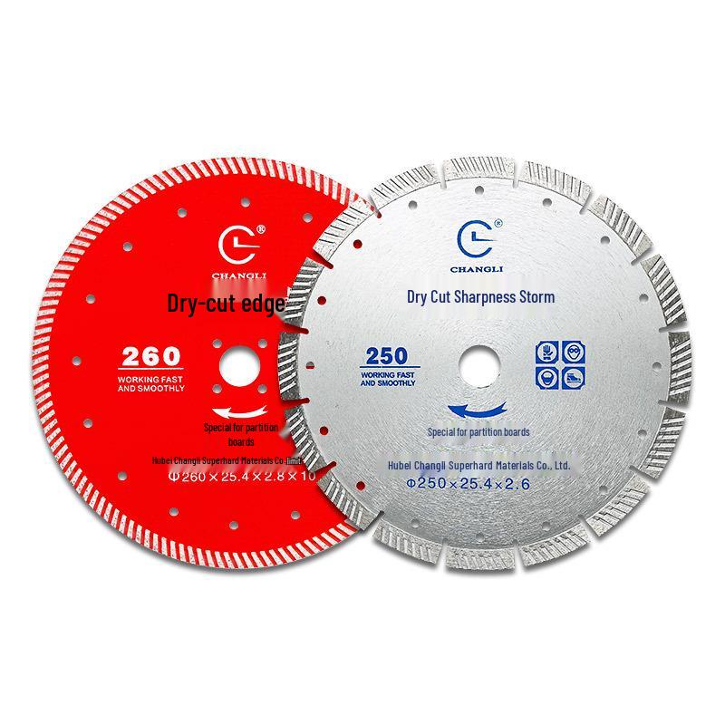 Diamond Saw Blade Set: 250mm Partition Board, 260mm Cement Concrete, 300mm Aerated Concrete Brick