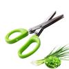 Stainless steel kitchen shears, shredding shears, onion and seaweed shears, vegetable cutter, 5-blade, washable. Kitchen shears, all-purpose shears, k