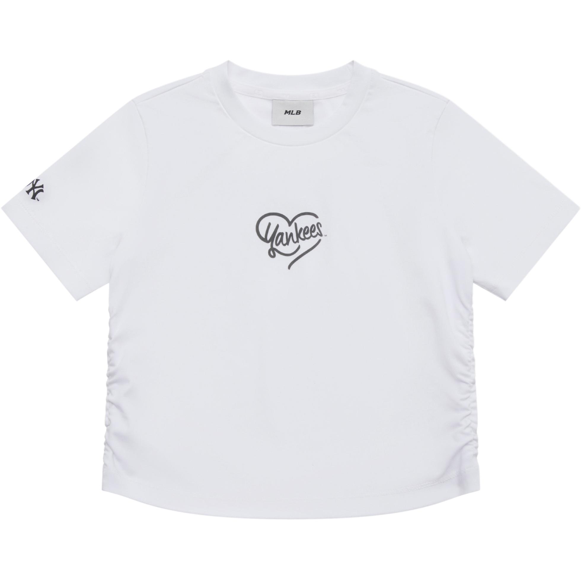 

New MLB Heart New York Yankees T Shirt Women s Ecru 3FTSH0453-50WHS XS