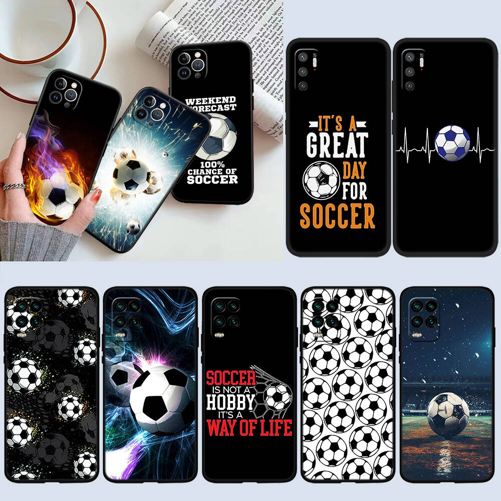 Football Soccer Phone Case for Redmi Note 12 12S 12C 13 13C 13R 14 14S 14R 14C 11A 13X A3 A3X A4 A5 Pro Max Plus