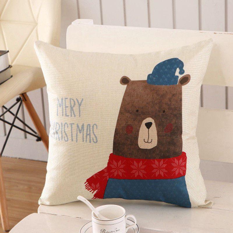 Elegant Christmas Pillow Case Glitter Cotton Linen Sofa Throw Cushion Cover For Home Decor