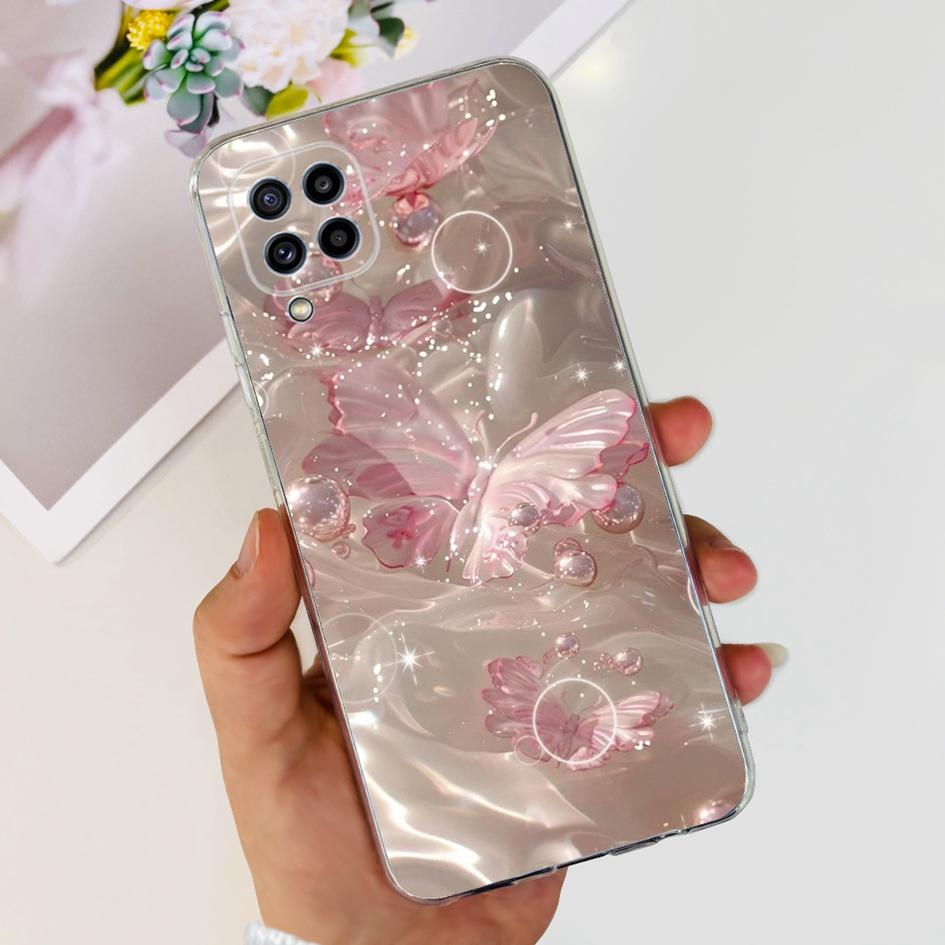 For Samsung Galaxy M32 Case SM-M325F Cover Popular Flower Clear Silicone Soft TPU Funda For Samsung M32 4G M 32 GalaxyM32 Bumper