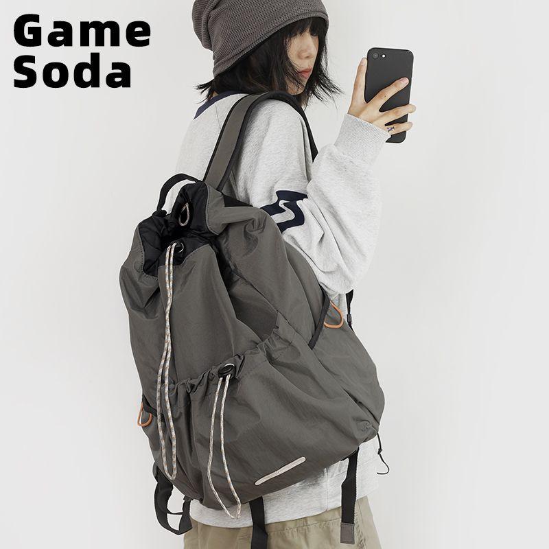

Video Game Soda Outdoor Sports Drawstring Backpack Male College Student School Bag Large Capacity Hiking Travel Computer Backpack Charcoal Gray