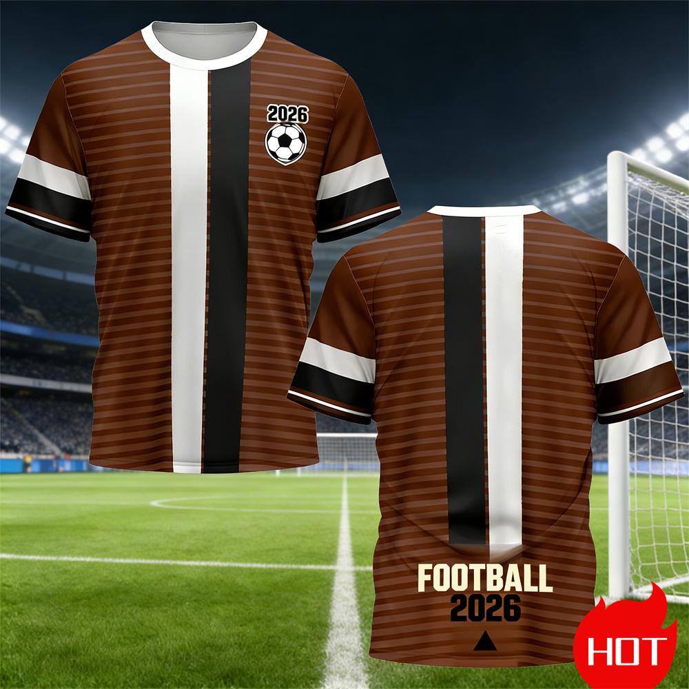 Summer Men's T-Shirt Stripe training original football jersey round neck t shirt for man Quick drying sport T-shirt y2k clothing