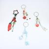 Handmade Ceramic Strawberry Pepper Keychain Vintage Style Smooth Surface Key Ring for Purse Hanging Decoration Gift