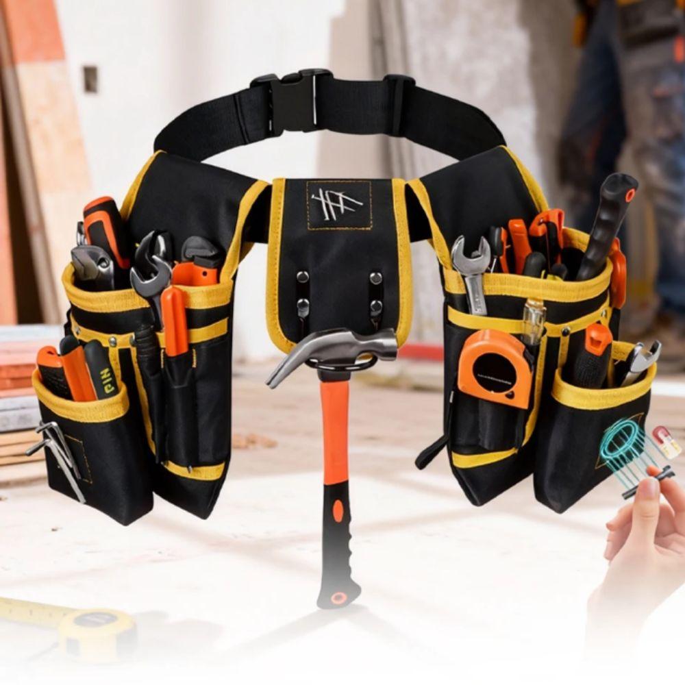 26-Strap Design Magnetic Tool Belt Magnetic Tool Holder Detachable Waist Pouch Woodworking