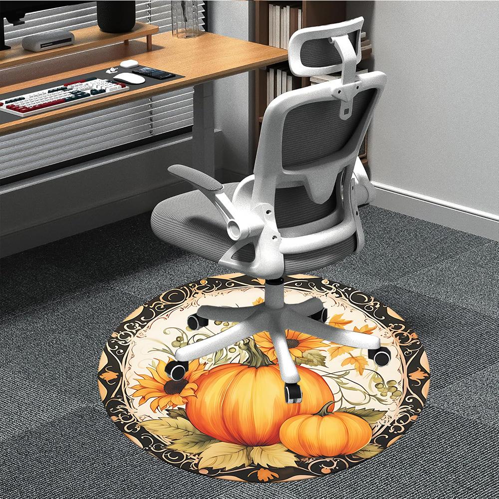 

1PC Autumnal Decor Chair Carpet for Office, Indoor Non-Slip Washable Carpet, Soft Comfortable Mat For Office Room yy250930136 80cm by 80cm