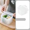 2 Grids Food Fruits Vegetables Storage Box Kitchen Ginger Garlic Box with Drain Basket for Kitchen Fresh-keeping Food Storage1PC