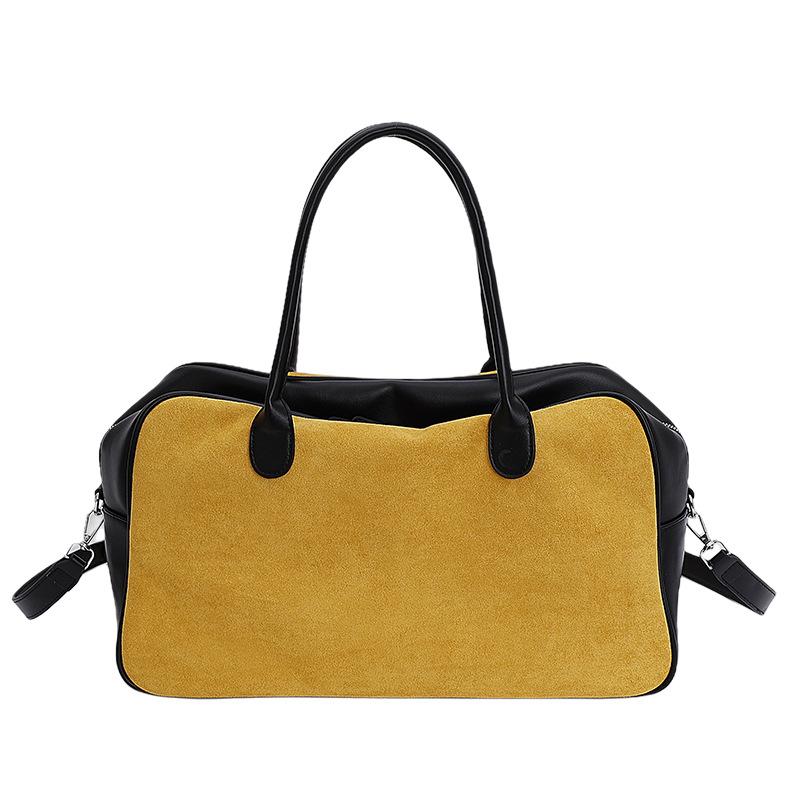 New matte women's bag contrasting color large-capacity retro commuter casual tote bag portable shoulder women's bag