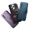Luxury Zipper Cards Solt Wallet Leather Flip Case For iPhone 16 Pro Max 15 Plus 14 13 12 11 Ring Holder Purse Bag Cover Fundas