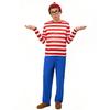 Popolare costume da Wally Waldo, costume a righe rosse e bianche per Halloween per genitori e figli
