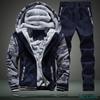 Maglioni con cappuccio in velluto invernale da uomo Plus Tute da jogging Uniformi da baseball casual Abbigliamento sportivo slim fit