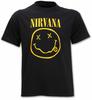 Official Nirvana T Shirt Happy Face Smile Black Grunge Kurt Cobain New S To XXL