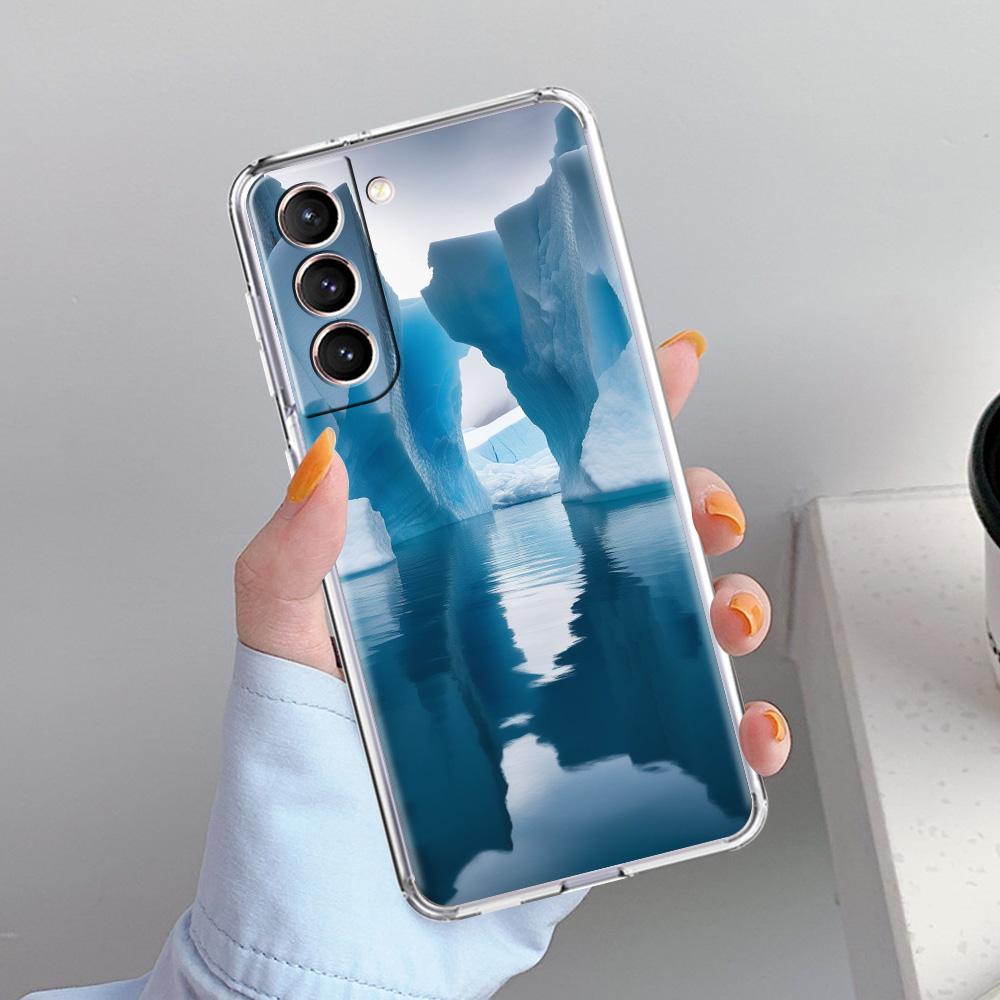 Phone Case For Samsung Galaxy S26 S25 S24 S23 S22 Ultra S20 S21 FE 5G Plus Soft Clear Cover Antarctica Snow Scenery