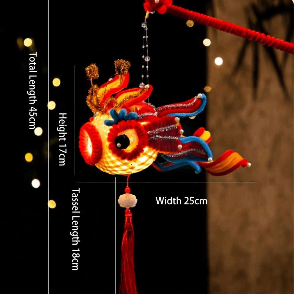 1 Set DIY Craft Fish Lantern DIY Kit Handheld Craft Material Pack Mid-autumn Festival Celebration