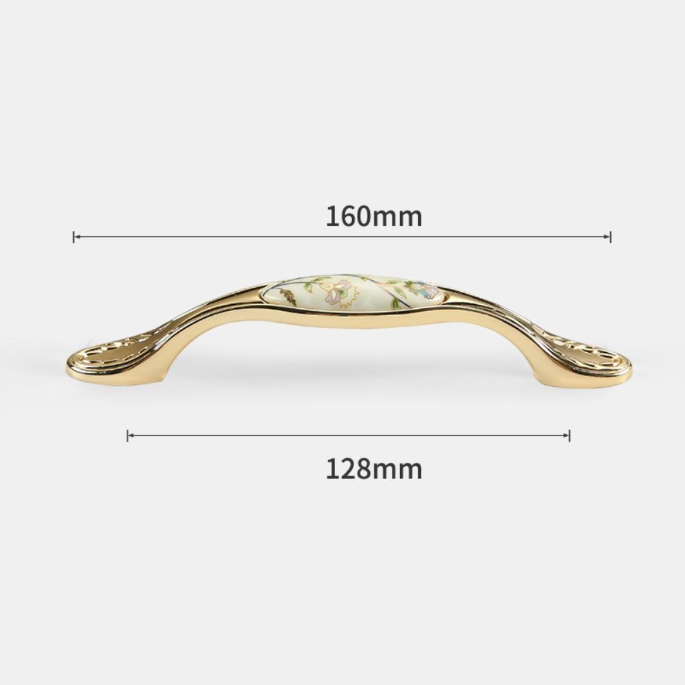 Zinc Zinc Zinc Alloy Gold Kitchen Cabinet Handle Light Luxury Ceramic Drawer Pulls  Wardrobe