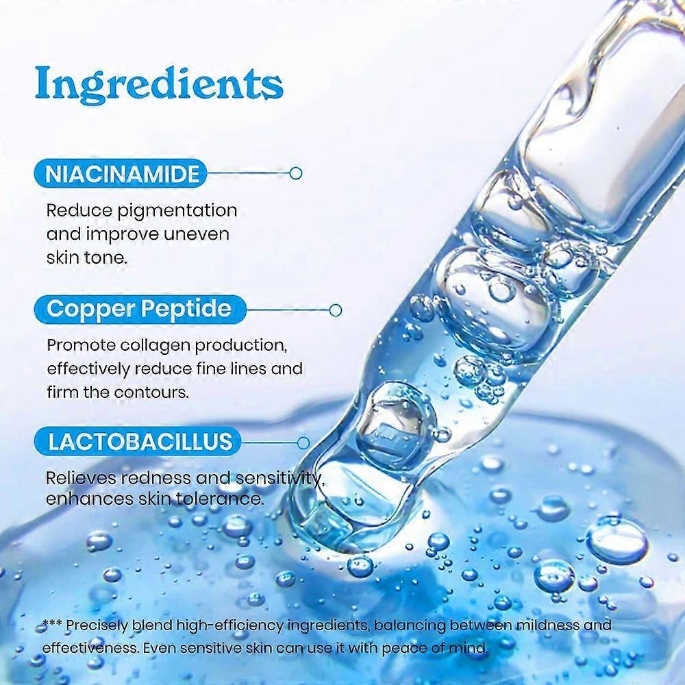 Siero Viso Peptidi di Rame con GHK-Cu, Siero Idratante & Riparatore che Stimola il Collagene, Siero Ringiovanente Anti-Età per Tutti i Tipi di Pelle, 30ml
