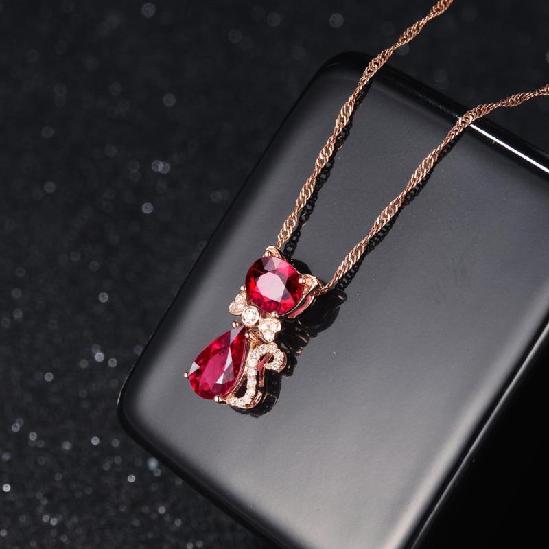 BELLA BOX Ny Søt Mote Trendsetter Søt Kjæledyr Kattunge Mei Rød Anheng Kvinnelig Krageben For Kvinner Sjarm Bryllup Forlovelse Fint Smykke Ny Trend