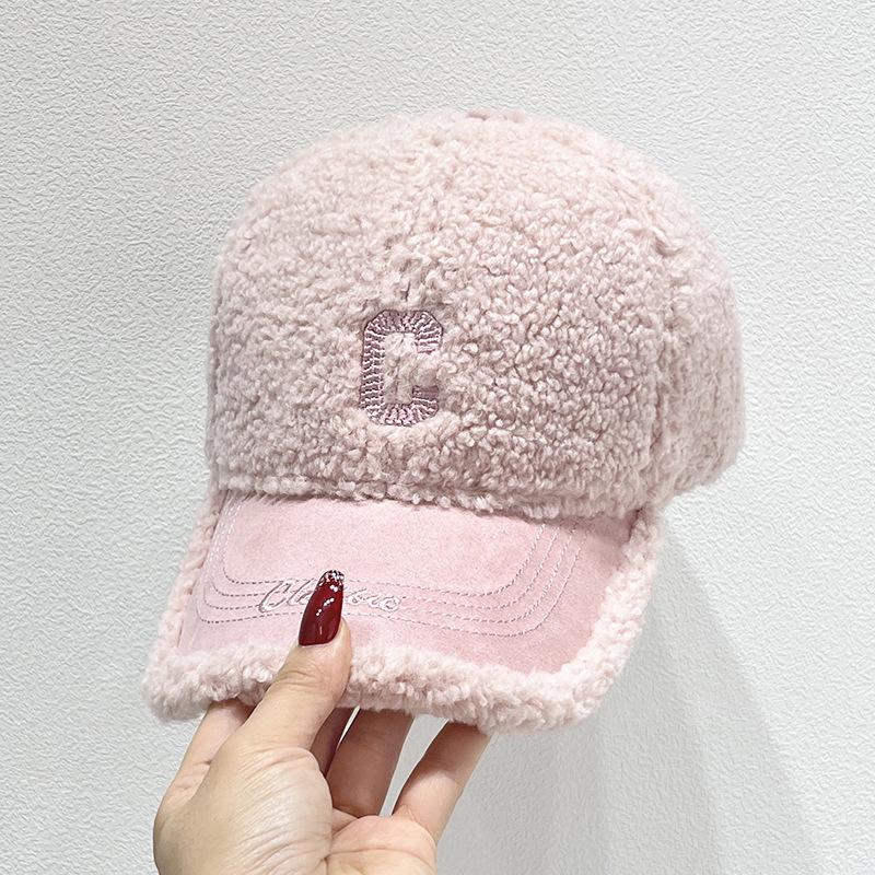 Unisex-Baseballkappen mit aufgestickten Buchstaben, Futter aus Polyester-Fleece, verstellbare gebogene Krempe, leichte, warme Freizeitmützen für Outdoor-Sportarten, von Hand waschbar