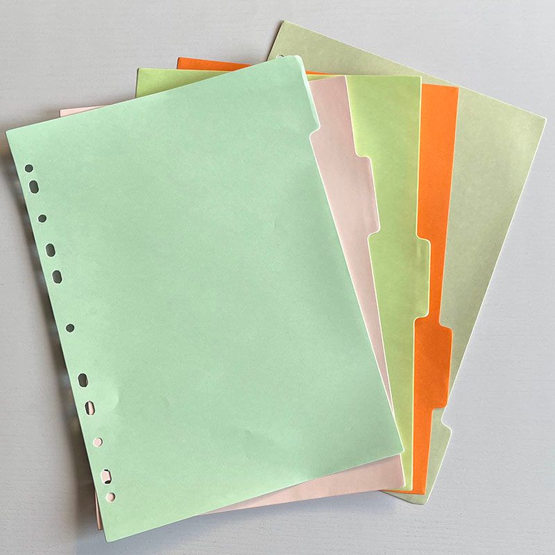 Paper Color Isolation Paper Punch File Folder Inner Page Paper Ear Wrapping Paper Lever Arch File Paper File Index Loose-Leaf Pp12 Color Page Paper