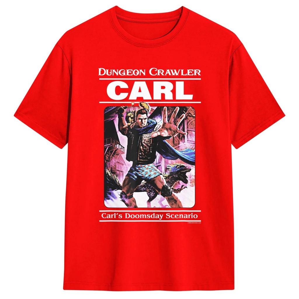 Vintage TShirt Vintage Paperback Illustration Book Dungeon Crawler Carl Cotton TShirts Fashion Tshirt Summer Awesome Clothing