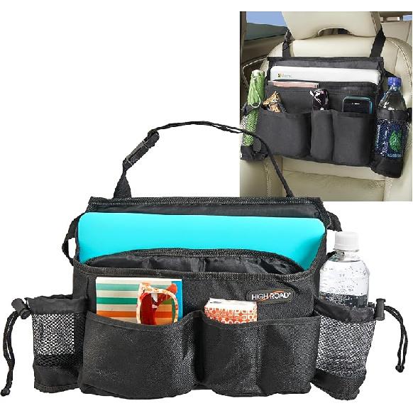 High Road SwingAway Car Front Seat Organizer with 6 Storage Pockets and 2 Bottle or Cup Holders