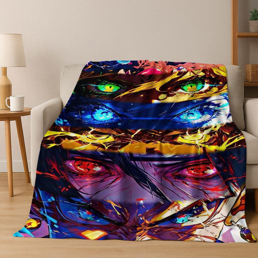 Anime Demon S-Slayer Kamado Nezuko Tanjirou Cartoon Flannel Blanket,Cozy Soft Throw Blanket for Home Bedroom Bed Sofa Cover Kids