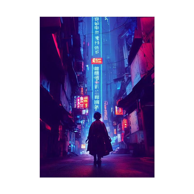 Pop Neon Vaporwave Japan Tokyo City Night Street Scenery Posters Abstract Wall Art Canvas Painting Print Room Home Decor Cuadros