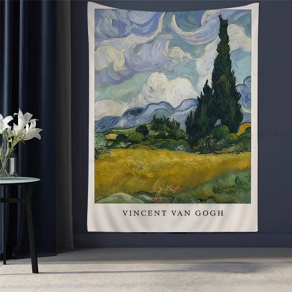 Vincent Van Gogh Great Work DIY Wall Tapestry Hanging Tarot Hippie Wall Rugs Dorm INS Home Decor