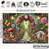 2D Whimsical Wonderland Mushroom & Card Backdrop for Studio & Party