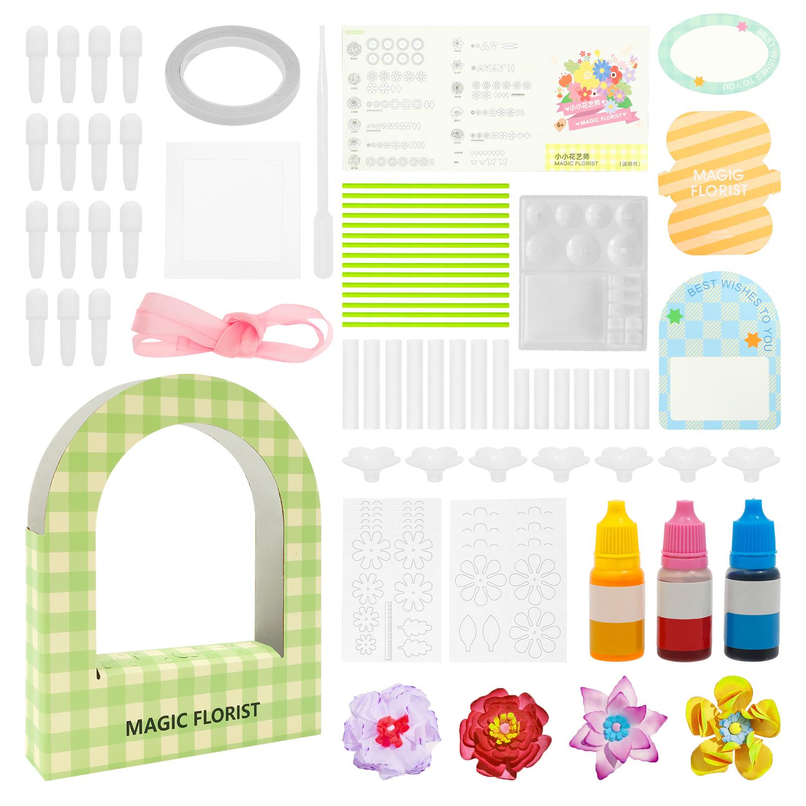 1 Set DIY Magic Petal Flower Kits Create 3D Blossoms with Various Flower Paper Model DIY Petal Floral Art Set for Friend Teacher