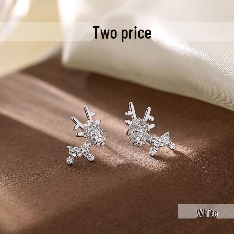 S925 Sterling Silver Reindeer Stud Earrings - 2020 Women's Trend Christmas Jewelry